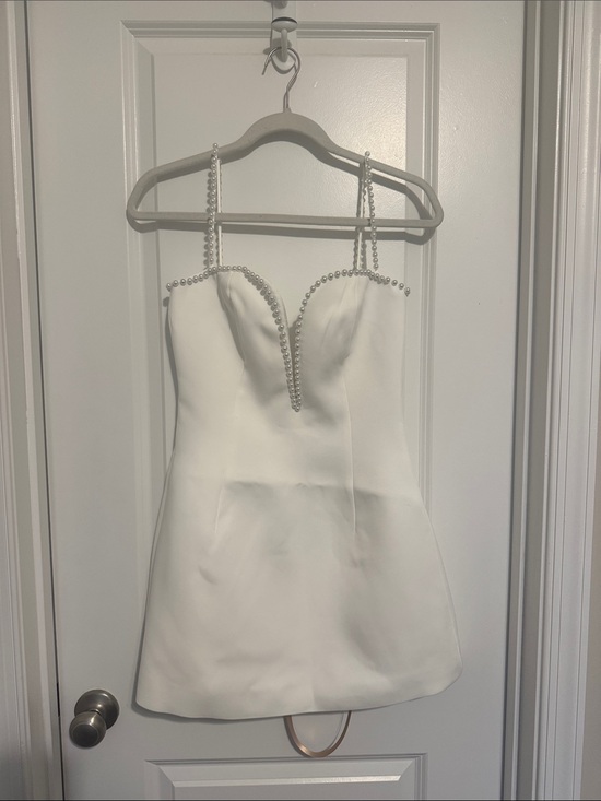 Meshki Dresses & Skirts - Meshki White Pearl-Accent Mini Dress